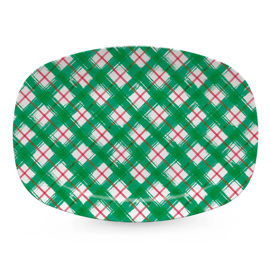 Mariposa - Platter - Red Green Plaid - Findlay Rowe Designs