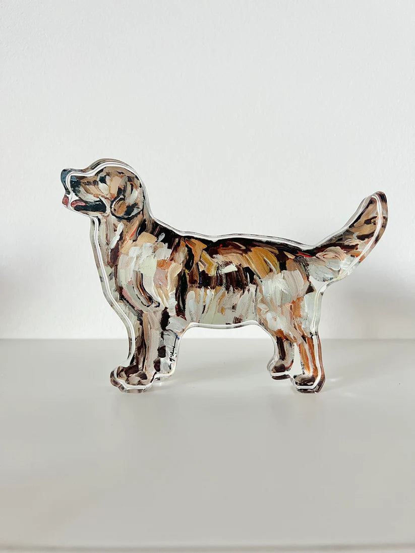 Chelsea McShane - acrylic block - Golden Retriever - Findlay Rowe Designs