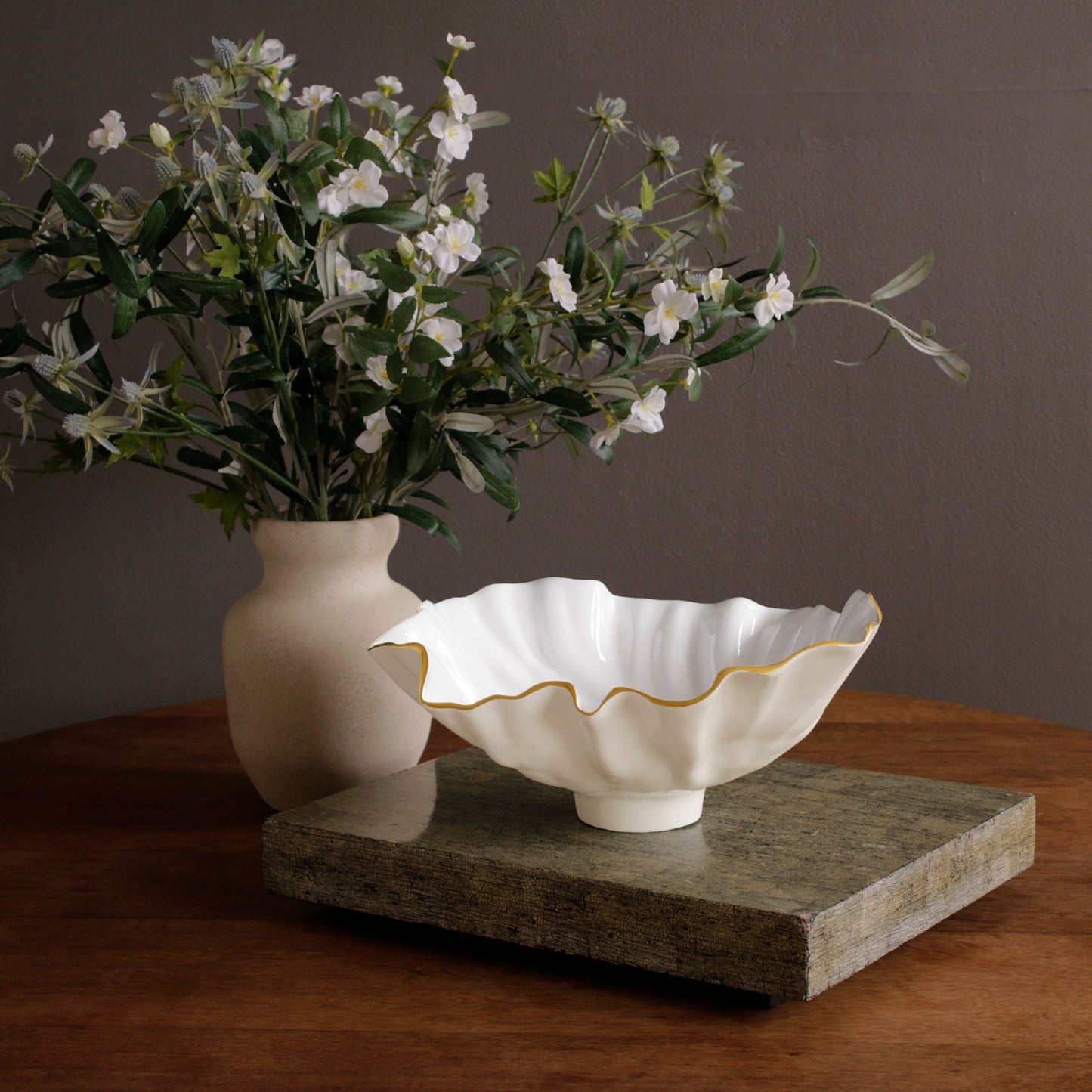 Beatriz Ball - ENCANTO Bloom Medium Bowl - Cream and White - Findlay Rowe Designs