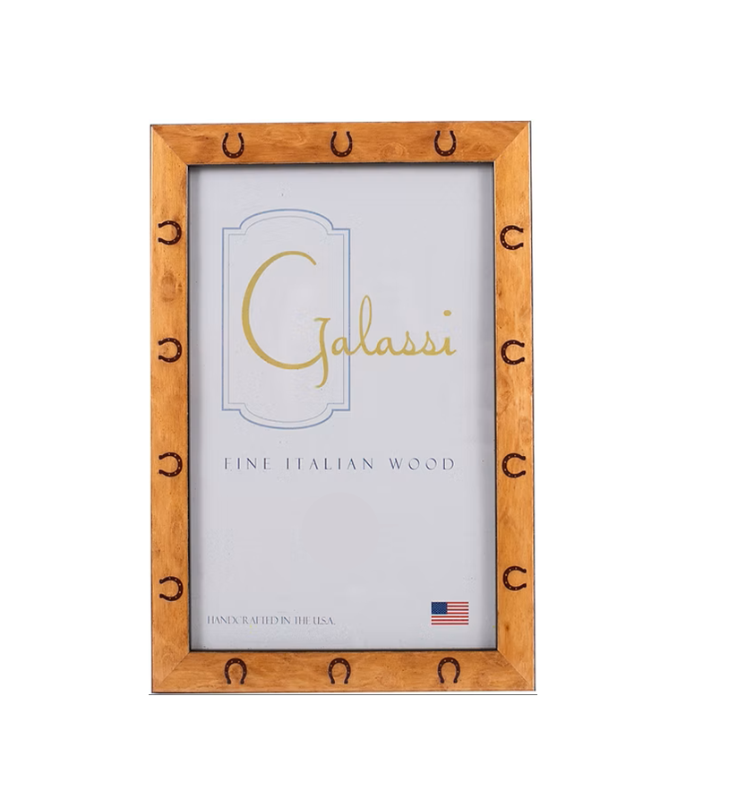 Galassi - Frame - Embossed Burl Wood - 4x6 Cashmere - Horseshoe - Findlay Rowe Designs