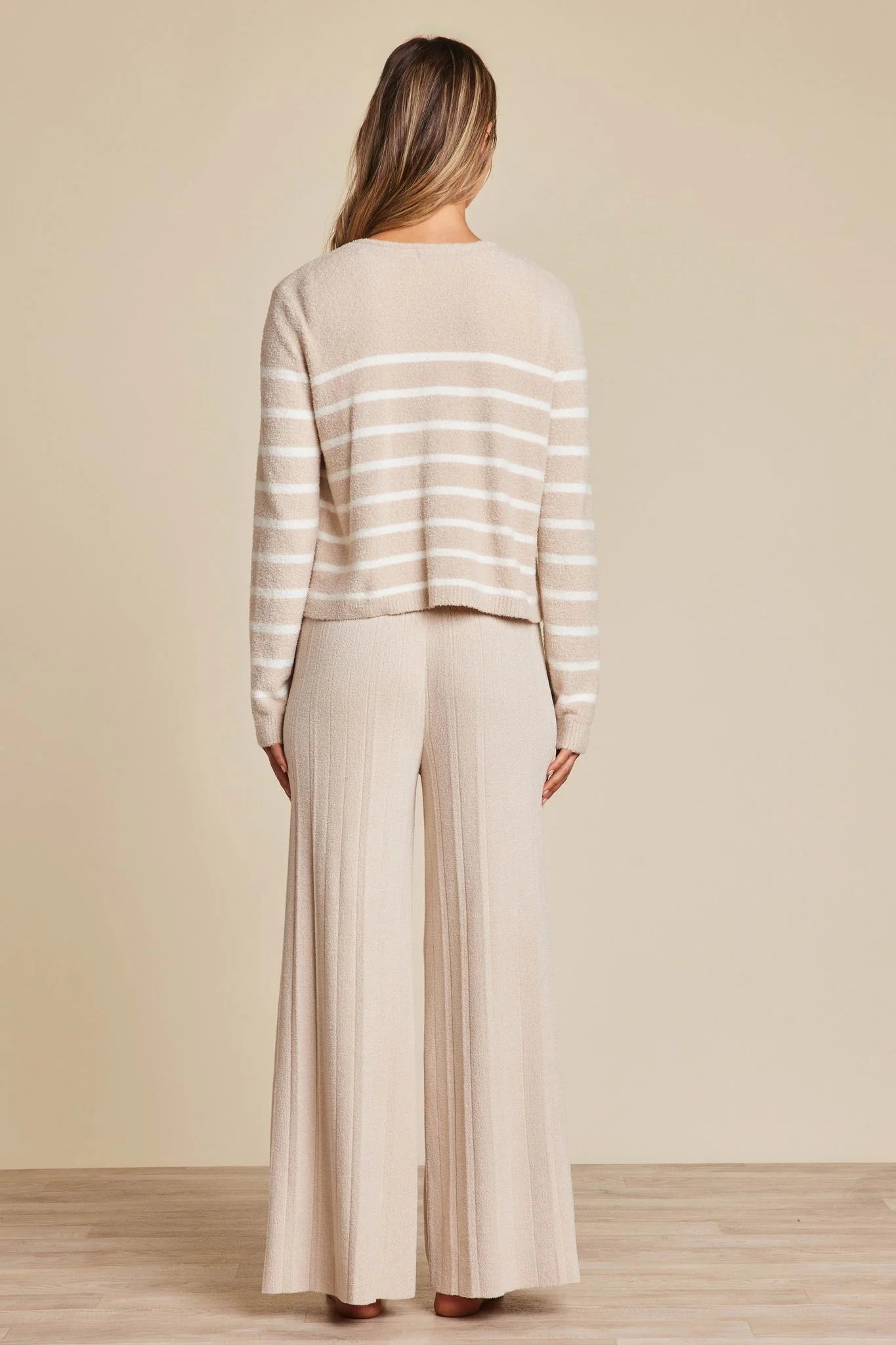 Barefoot Dreams - CozyChic Lite® Striped Cardigan - Stone / Pearl - Findlay Rowe Designs