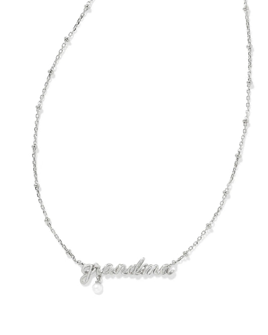Kendra Scott - Grandma Script Pendant Necklace in Silver