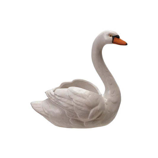 Planter - Stoneware Swan