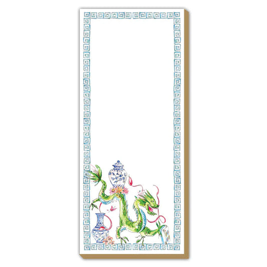 Rosanne Beck - Skinny Pad - Mahjong Dragon Blue Chinoiserie Pots Luxe - Findlay Rowe Designs