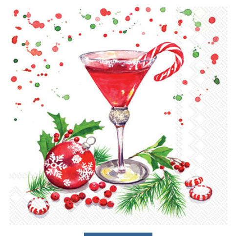 CHRISTMAS MARTINI COCKTAIL NAPKIN - Findlay Rowe Designs