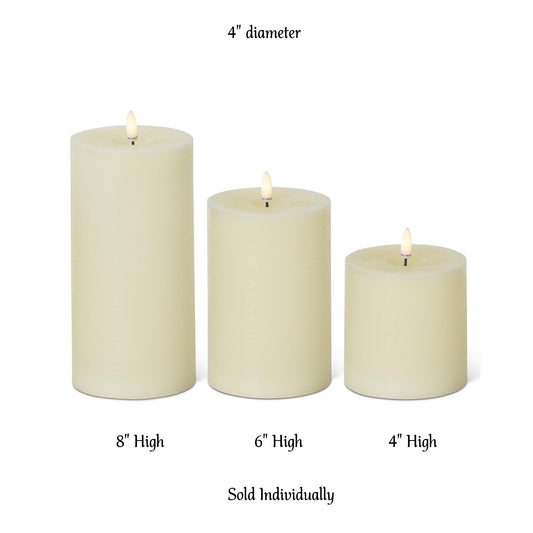 Candle - Flameless - Cream Pillar - 4" - Findlay Rowe Designs