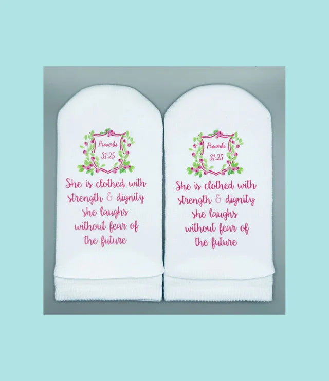 Standing on the Word - Socks - Strength and Dignity - Findlay Rowe Designs