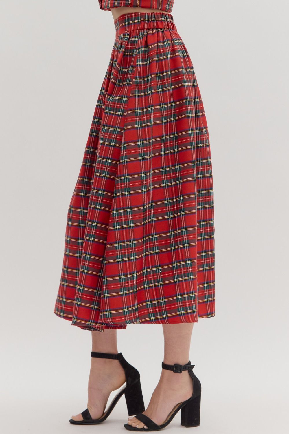Skirt - Red Plaid Midi