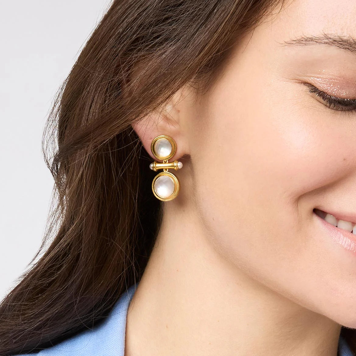 Julie Vos - Earring - Bamboo Midi - Iridescent Strawberry