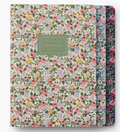 Rifle Paper Co - Notebooks Stitched - Set of 3 Rosa - Findlay Rowe Designs