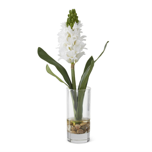 Floral - White Hyacinth Pressed Glass Vase - 14.25 Inch - Findlay Rowe Designs