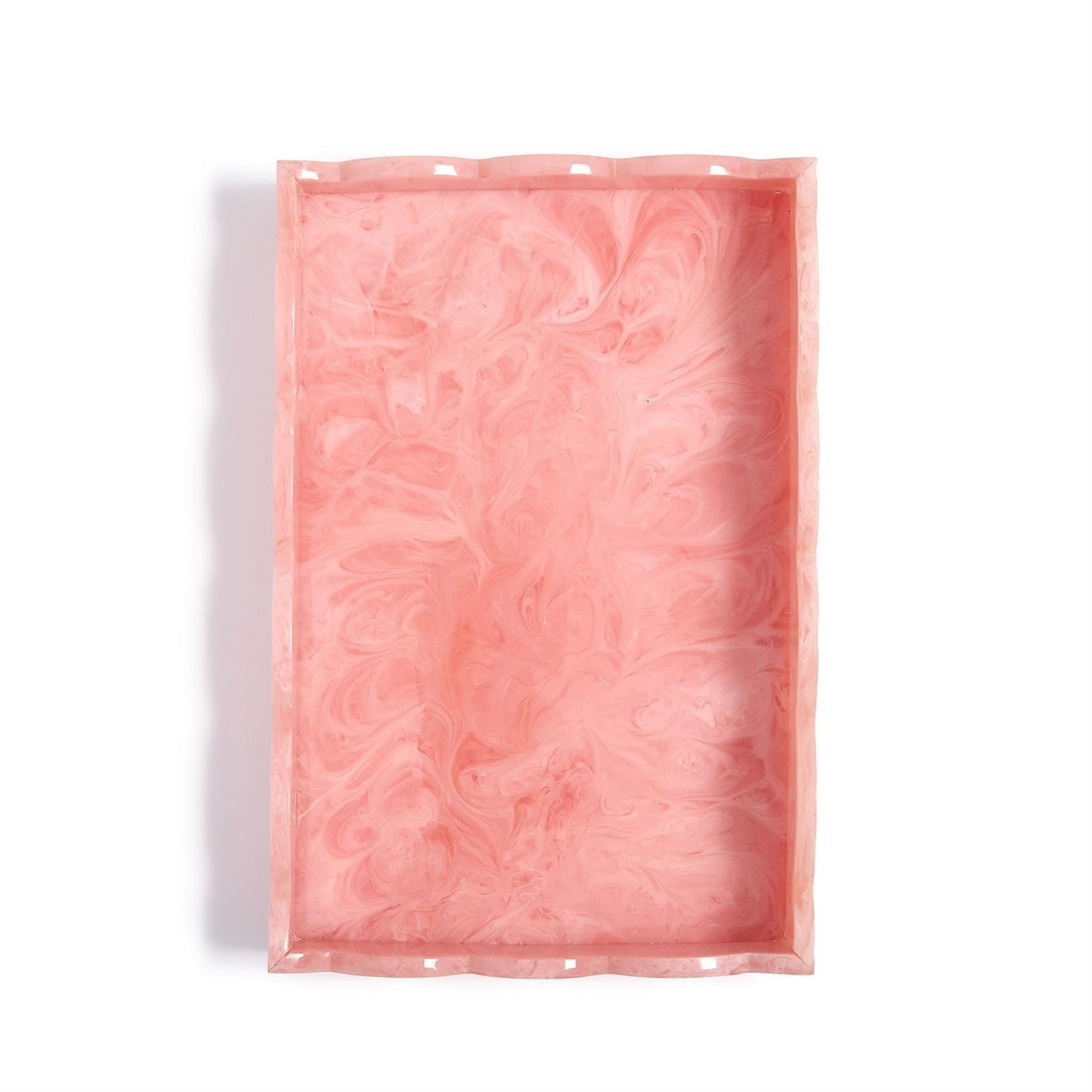 Tray - Scallop Resin - Pink Swirl - Findlay Rowe Designs