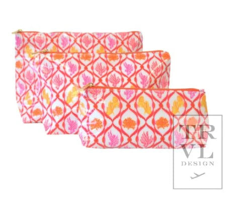 TRVL DESIGN - LUXE GLOSS POUCHES - RED CORAL - Findlay Rowe Designs