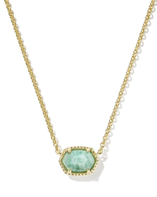 Kendra Scott - Necklace - Daphne Gold Frame Short Pendant - Teal Amazonite