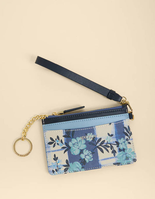 Spartina - Slimcard Coin Purse - Serpentine Floral Pane Blue