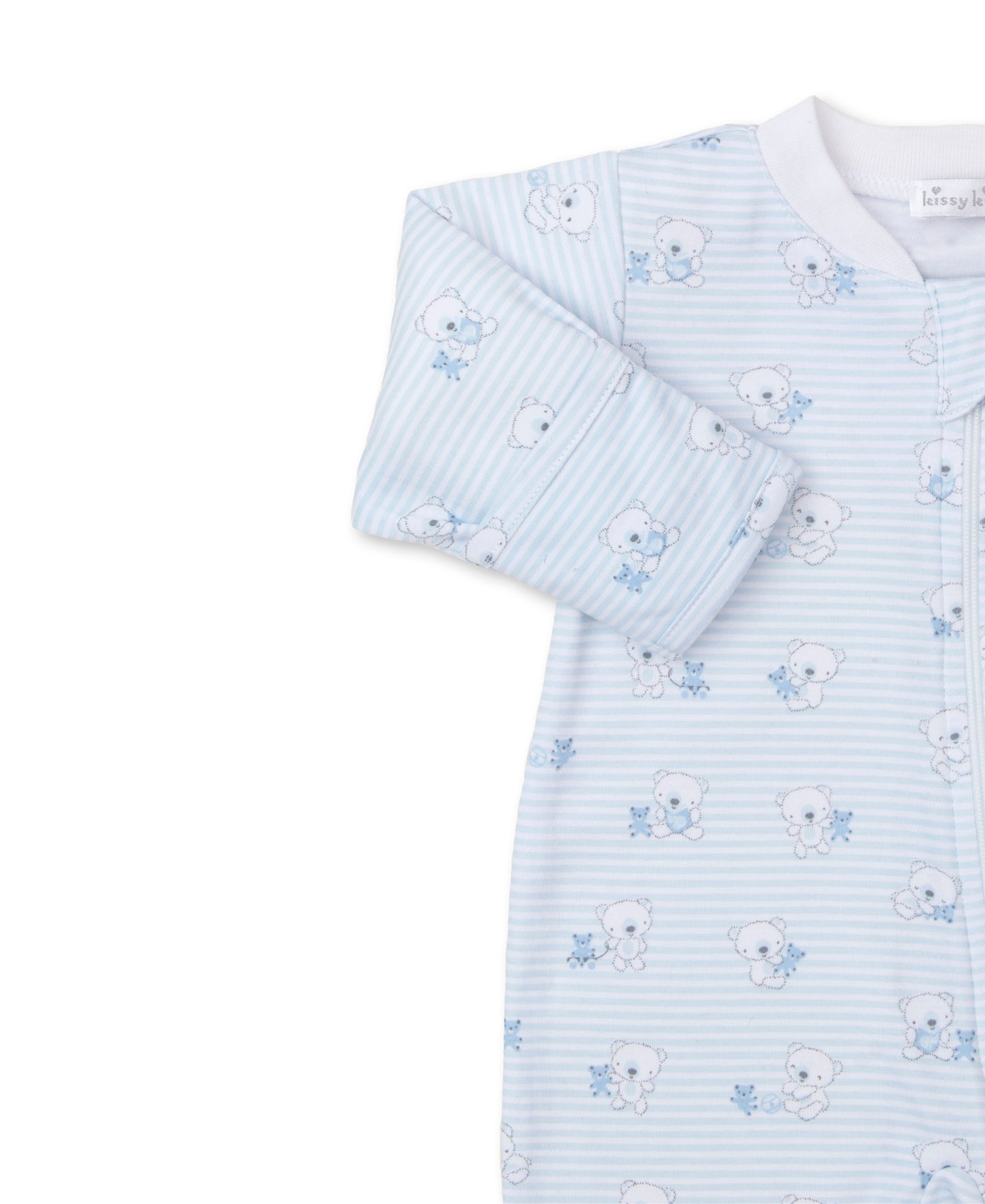 Kissy Kissy - Beary Best Friends Footie - Lt Blue - Findlay Rowe Designs