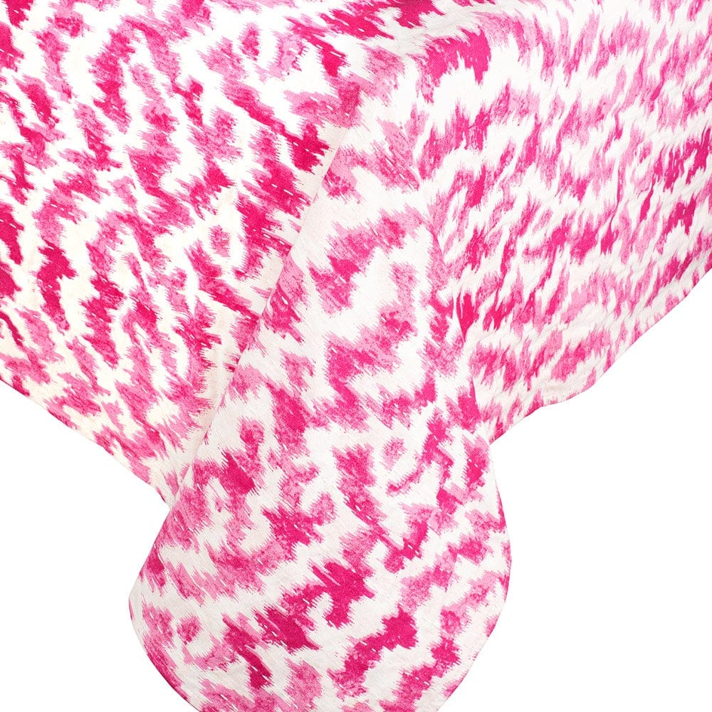 Caspari - Tablecloth - Reversible Kantha - Orange & Fuchsia Modern Moiré - Findlay Rowe Designs
