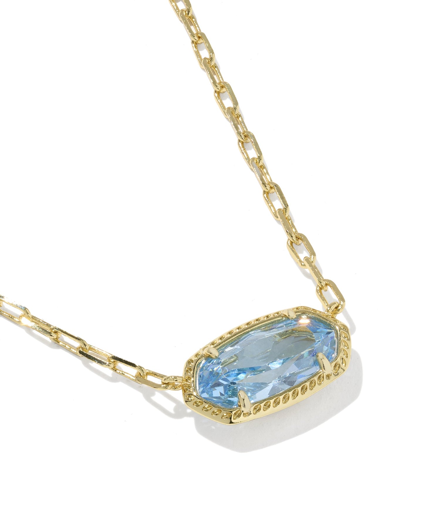 Kendra Scott - Necklace - Elisa Gold Pendant - Light Blue CZ