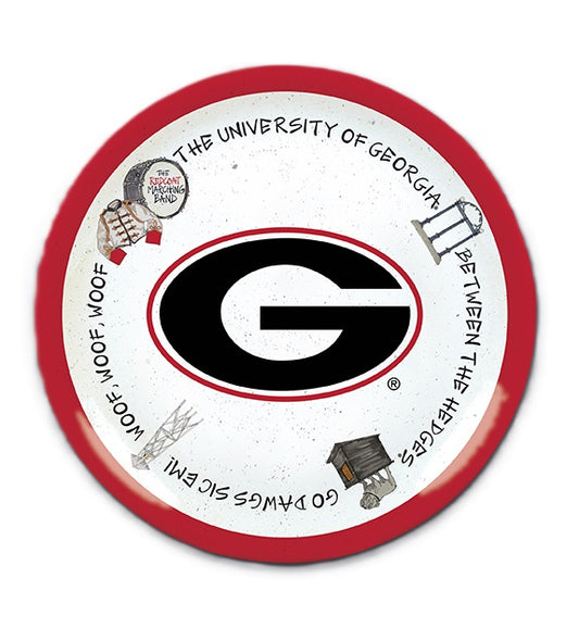 Magnolia Lane - Charger - 13.5 Inch Round - University of Georgia - Findlay Rowe Designs