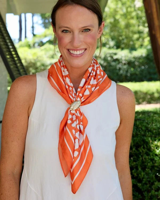 Caroline Hill - Scarf - Medium Lawson Leopard - Orange White - Findlay Rowe Designs