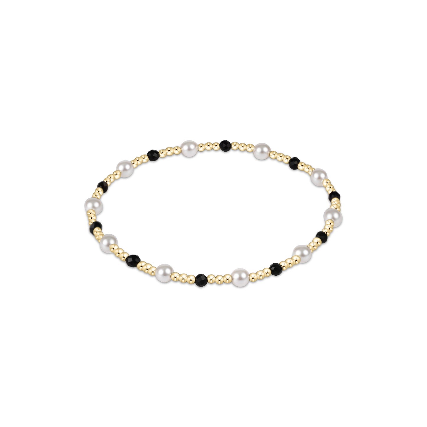 Enewton - Extends - Pearl Sincerity Pattern 4mm Bead Bracelet - Faceted Onyx - Findlay Rowe Designs