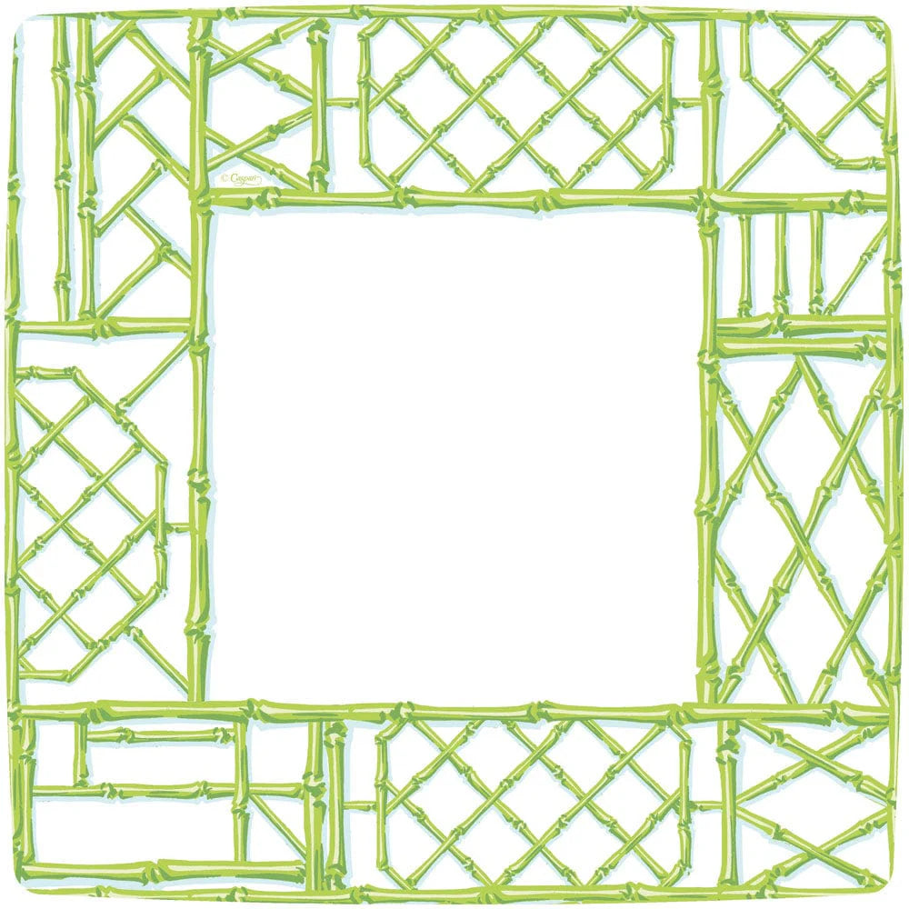Caspari - Plate Dinner Square - Bamboo Screen Moss Green - Findlay Rowe Designs