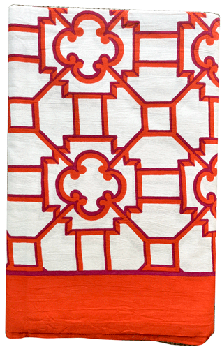 Caspari - Tablecloth - Cloth - Garden Trellis - Fuchsia & Orange - Findlay Rowe Designs