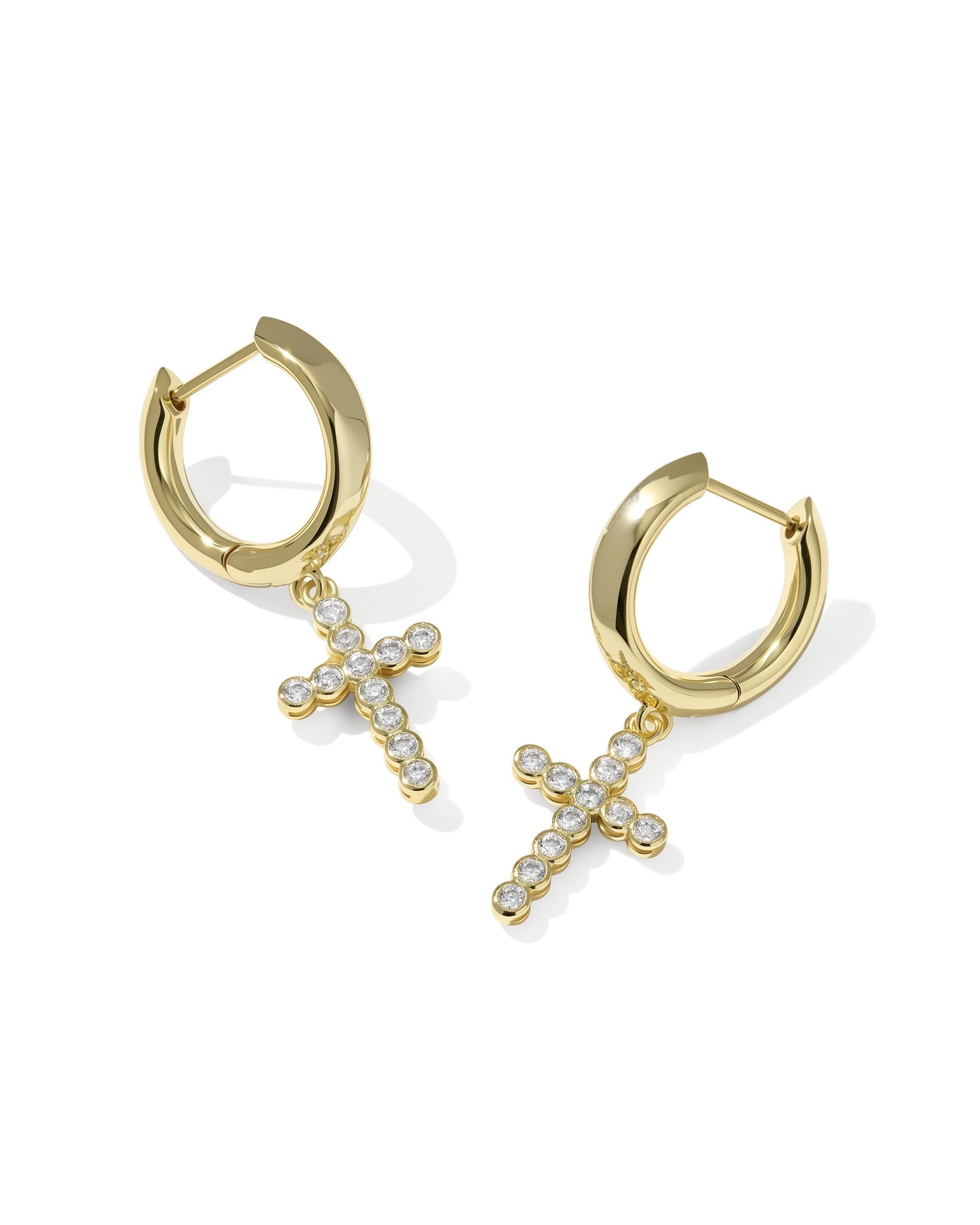 Kendra Scott - Earrings - Cross Gold Crystal Huggie - Findlay Rowe Designs