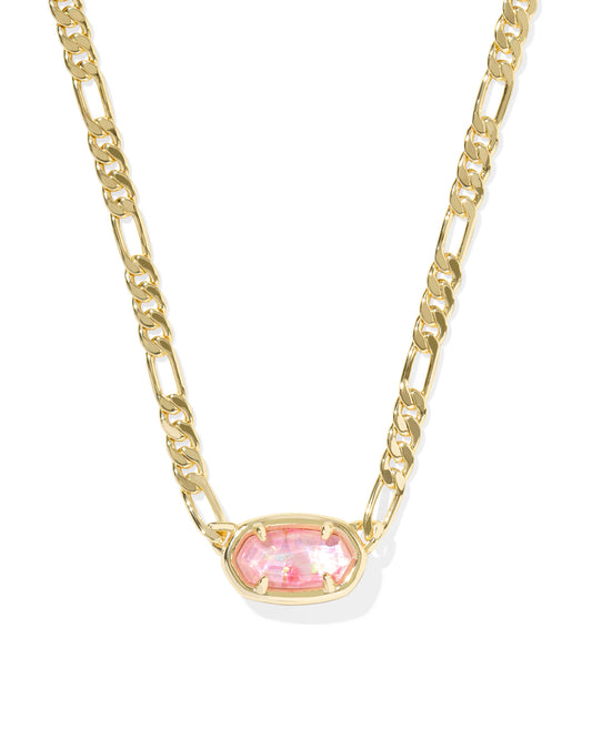 Kendra Scott - Necklace - Elisa Figaro Chain Short Pendant - Gold Pink Iridescent Mother Of Pearl - Findlay Rowe Designs