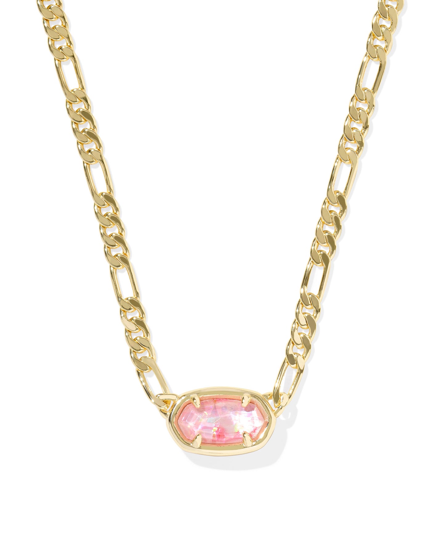 Kendra Scott - Necklace - Elisa Figaro Chain Short Pendant - Gold Pink Iridescent Mother Of Pearl - Findlay Rowe Designs