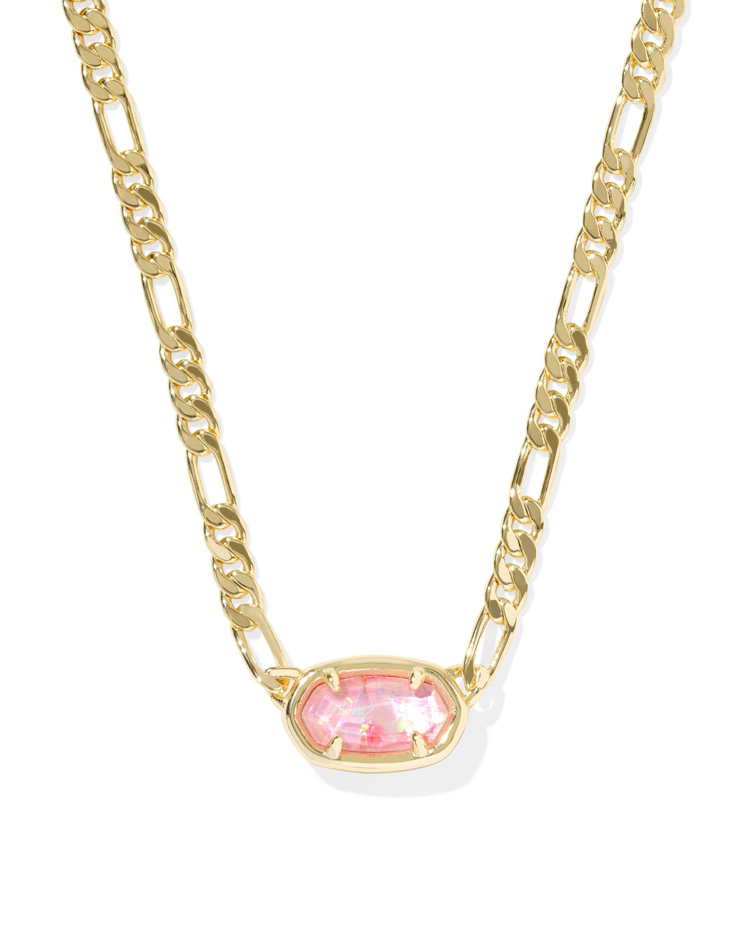 Kendra Scott - Necklace - Elisa Figaro Chain Short Pendant - Gold Pink Iridescent Mother Of Pearl - Findlay Rowe Designs
