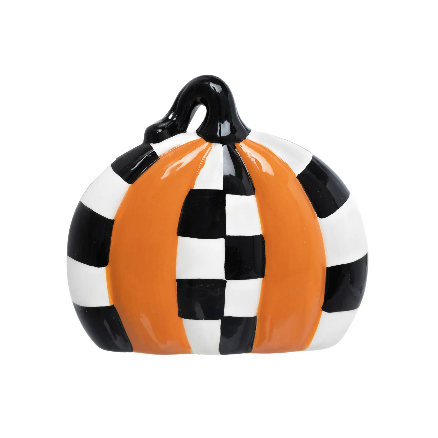 Ceramic Pumpkin - Halloween Check - 4.5in - Findlay Rowe Designs