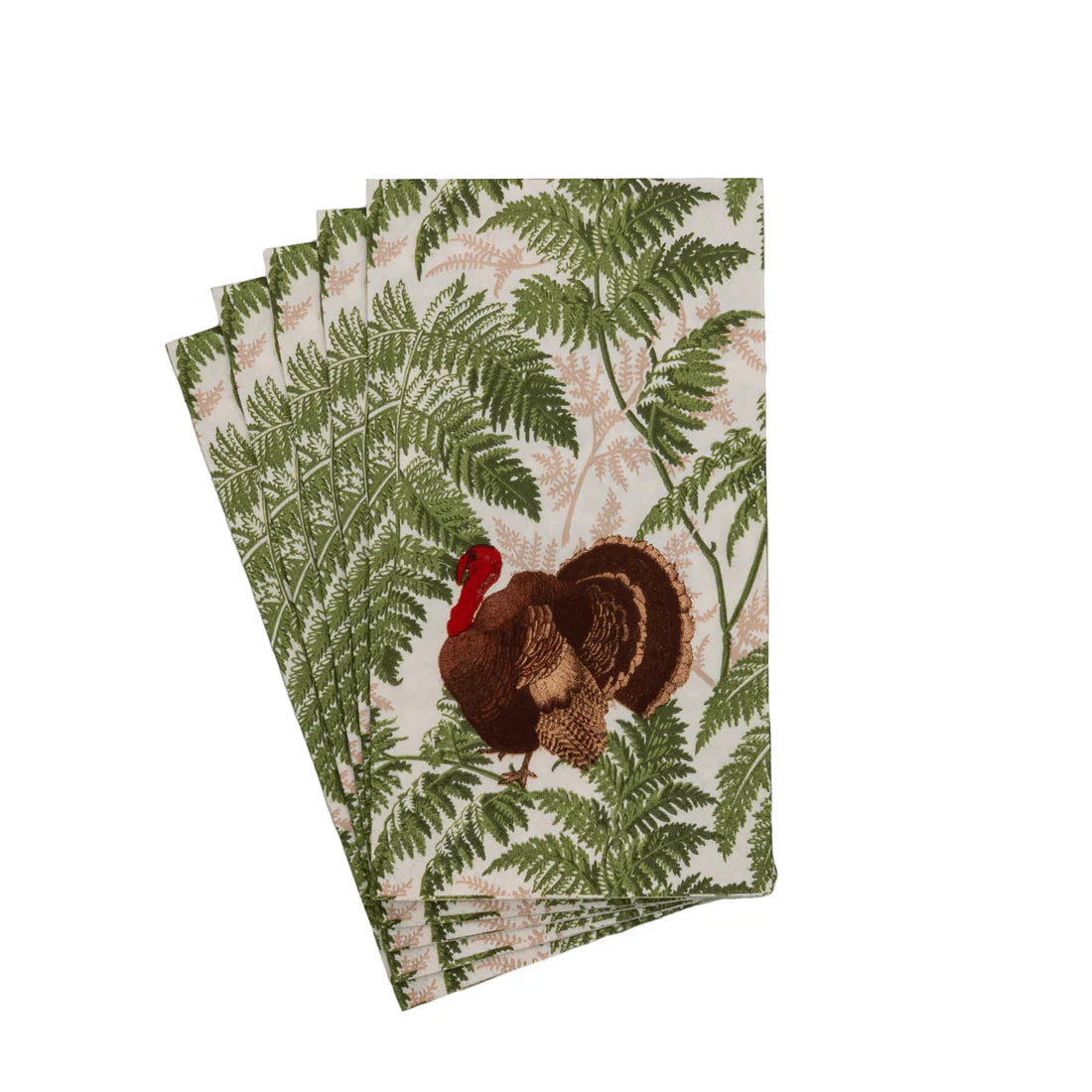 Caspari - Guest Towel Napkins - Turkey Among Ferns