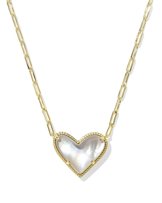 Kendra Scott - Necklace - Gold Ari Heart Statement Gold Short Pendant - Ivory Mother of Pearl - Findlay Rowe Designs