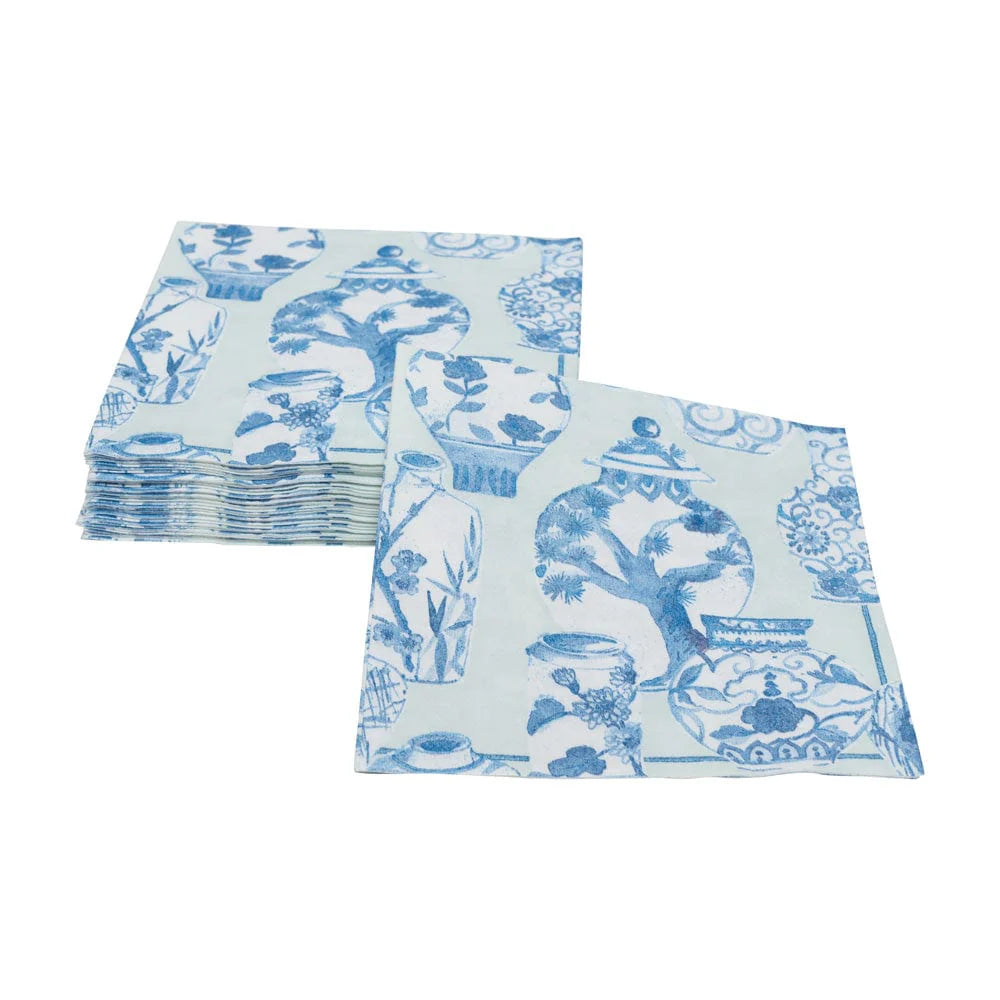Caspari - Cocktail Napkins - Glazed Porcelain Celadon - Findlay Rowe Designs
