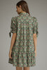 Entro - Dress - Mini 3/4 Tie Detail Sleeve - Ruffle Hem - Hunter Green - Findlay Rowe Designs