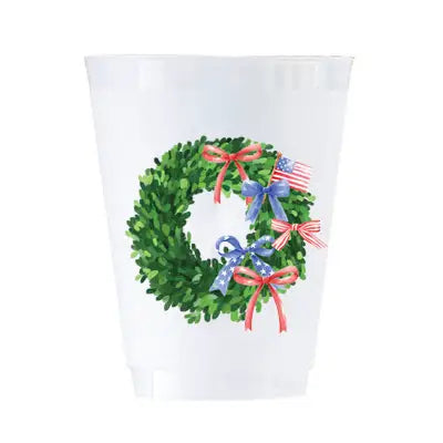 Frosted Party Cups - Patriotic Wreath - Findlay Rowe Designs