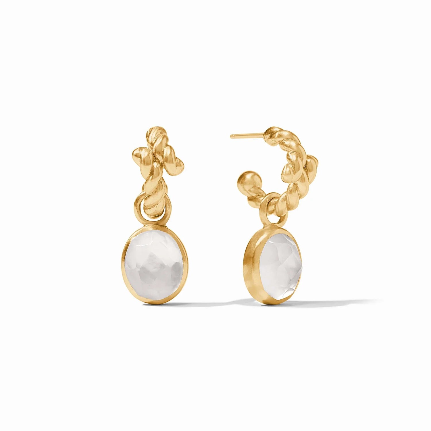 Julie Vos - Nassau Hoop & Charm Earring - Iridescent Clear Crystal - Findlay Rowe Designs