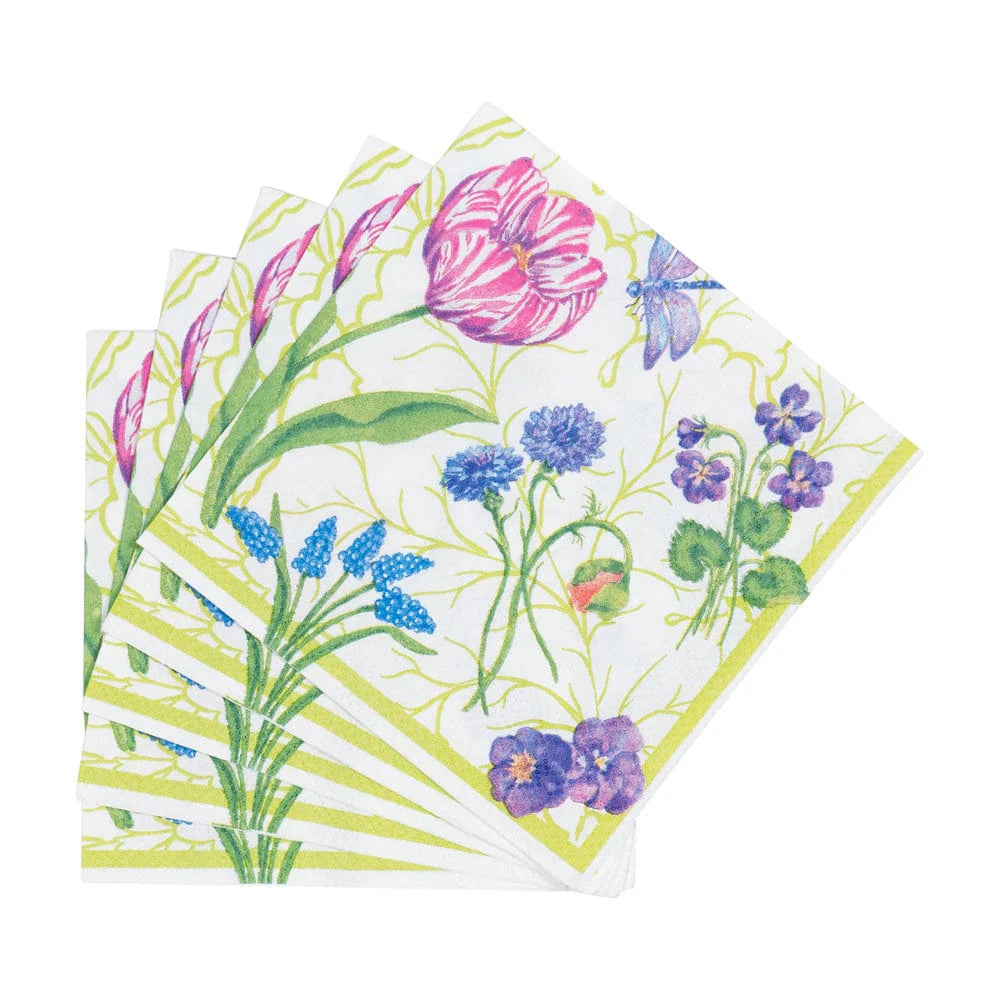 Caspari - Cocktail Napkins - Floral Majolica - Findlay Rowe Designs