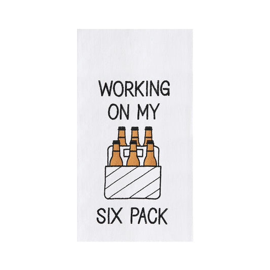 Working On My Six Pack Flour Sack Kitchen Towel - Findlay Rowe Designs