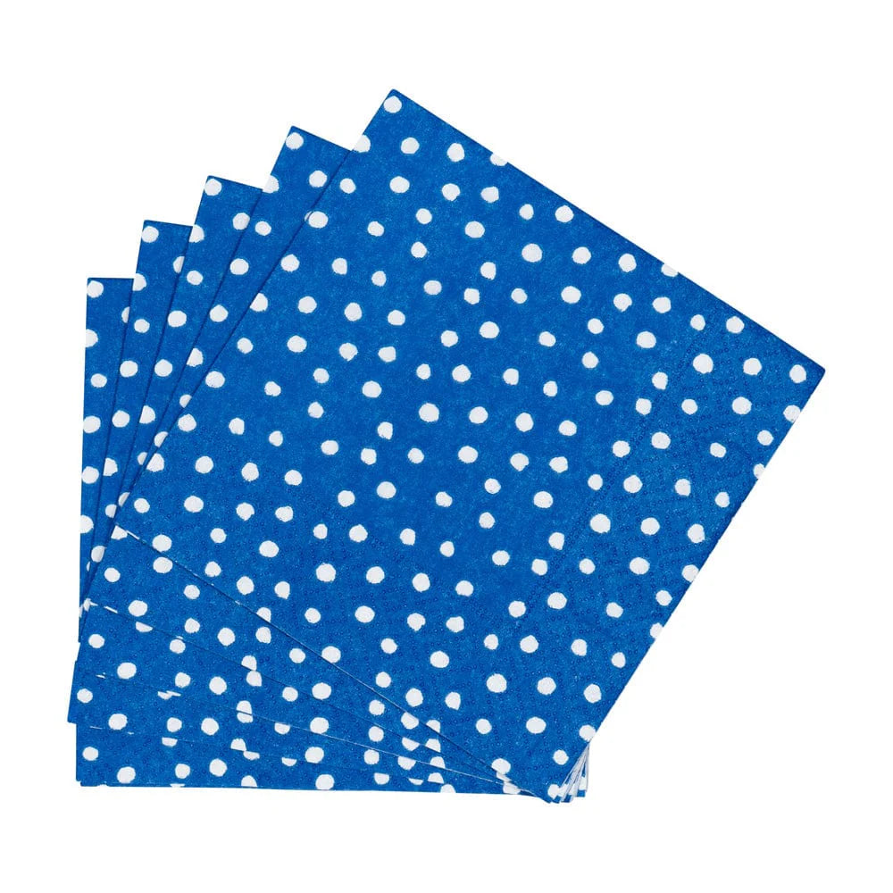 Caspari - Cocktail Napkins - Small Dots Royal Blue - Findlay Rowe Designs