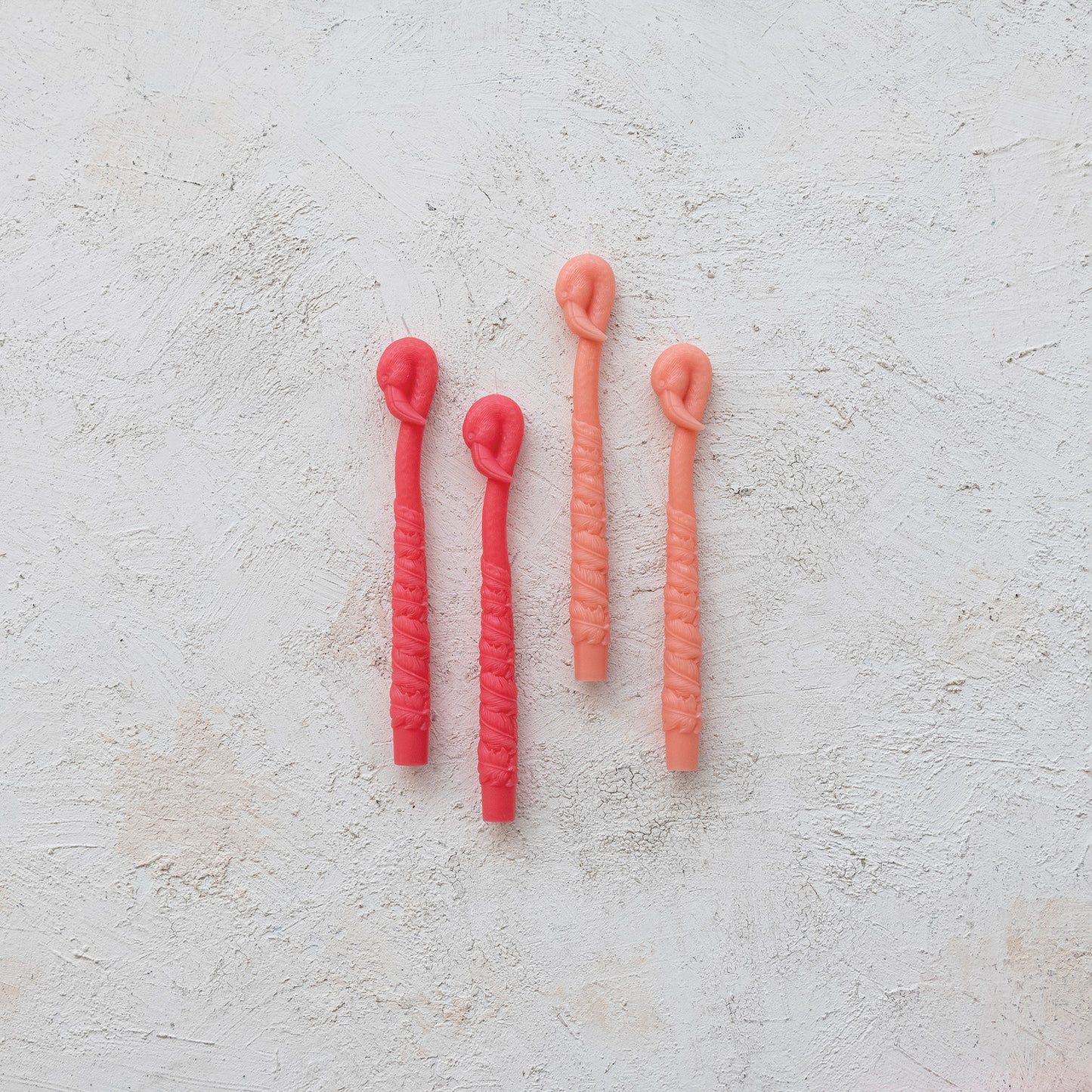 Candle - Taper - Fuchsia Flamingo Shaped Unscented - Set 2 - Findlay Rowe Designs