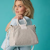 Hobo - Sheila Medium Satchel - Perforated Leather - Ecru Daisy - Findlay Rowe Designs