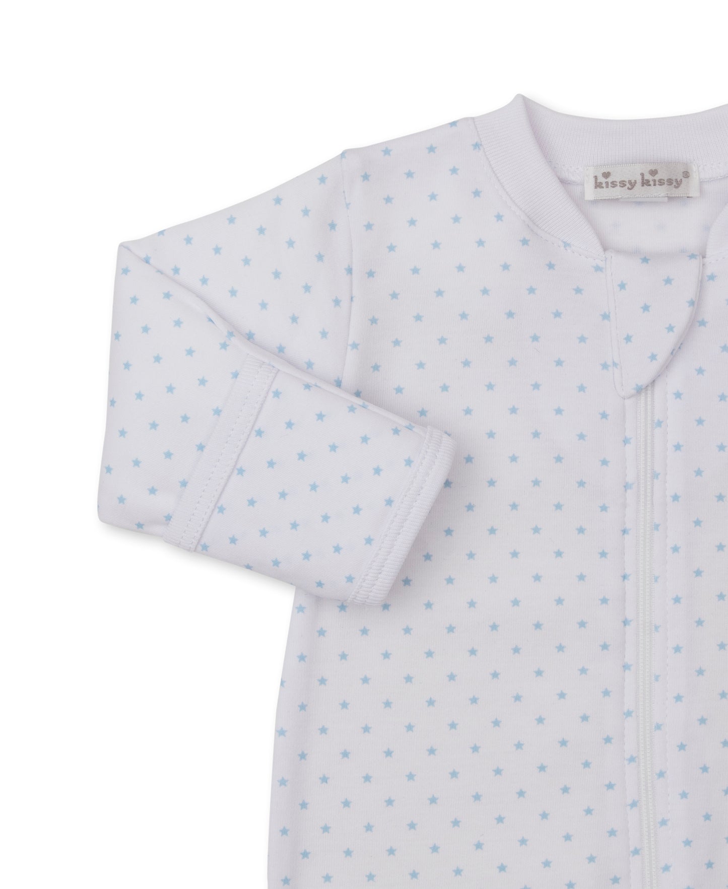 Kissy Kissy - Zip Footie - Teddy Bear Love - Blue Star - Findlay Rowe Designs