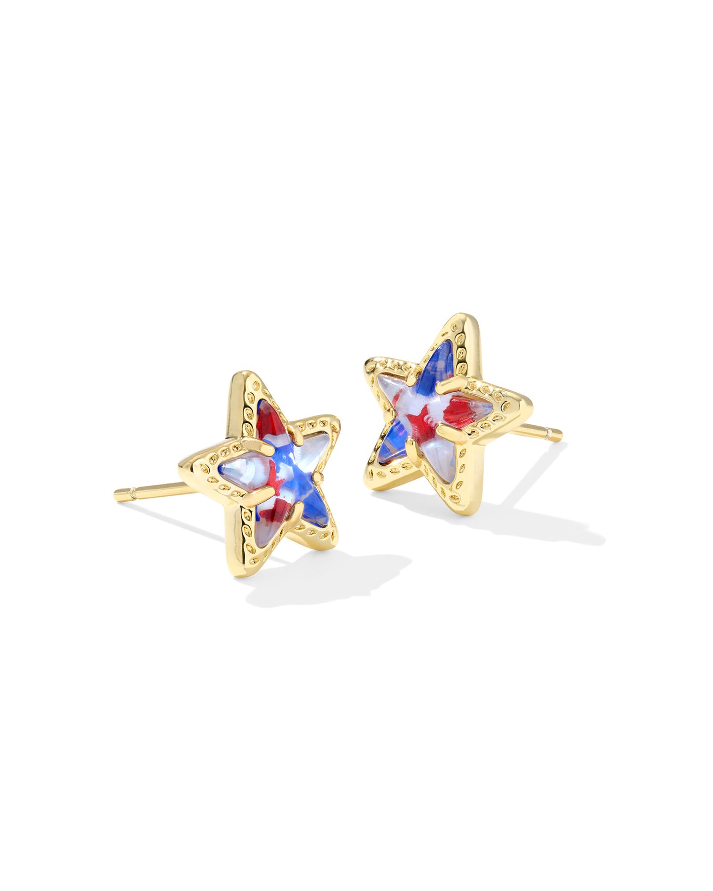 Kendra Scott - Earring - Cassidy Star Stud - Gold Red White Blue Star Illusion - Findlay Rowe Designs