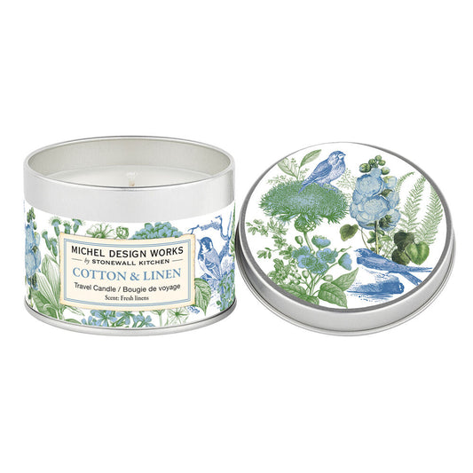 Michel Design Works - Travel Candle - Cotton & Linen - Findlay Rowe Designs