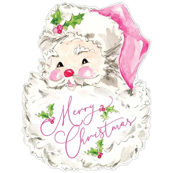 Rosanne Beck - Placemat - Die-Cut Santa - Pink