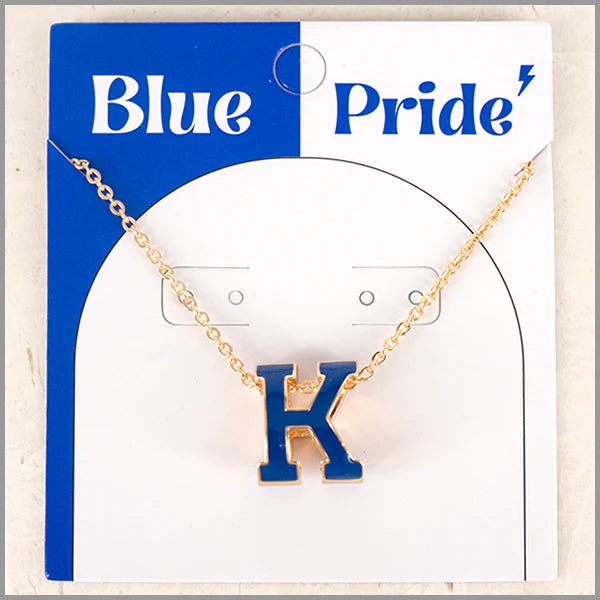 Necklace - Gameday Blue K - Findlay Rowe Designs