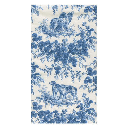 Caspari - Guest Towel Napkins - Hunting Toile Blue