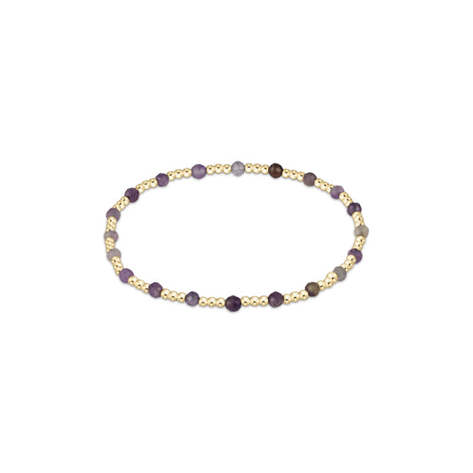 Enewton Extends - Gemstone Gold Sincerity Pattern 3mm Bead Bracelet - Amethyst